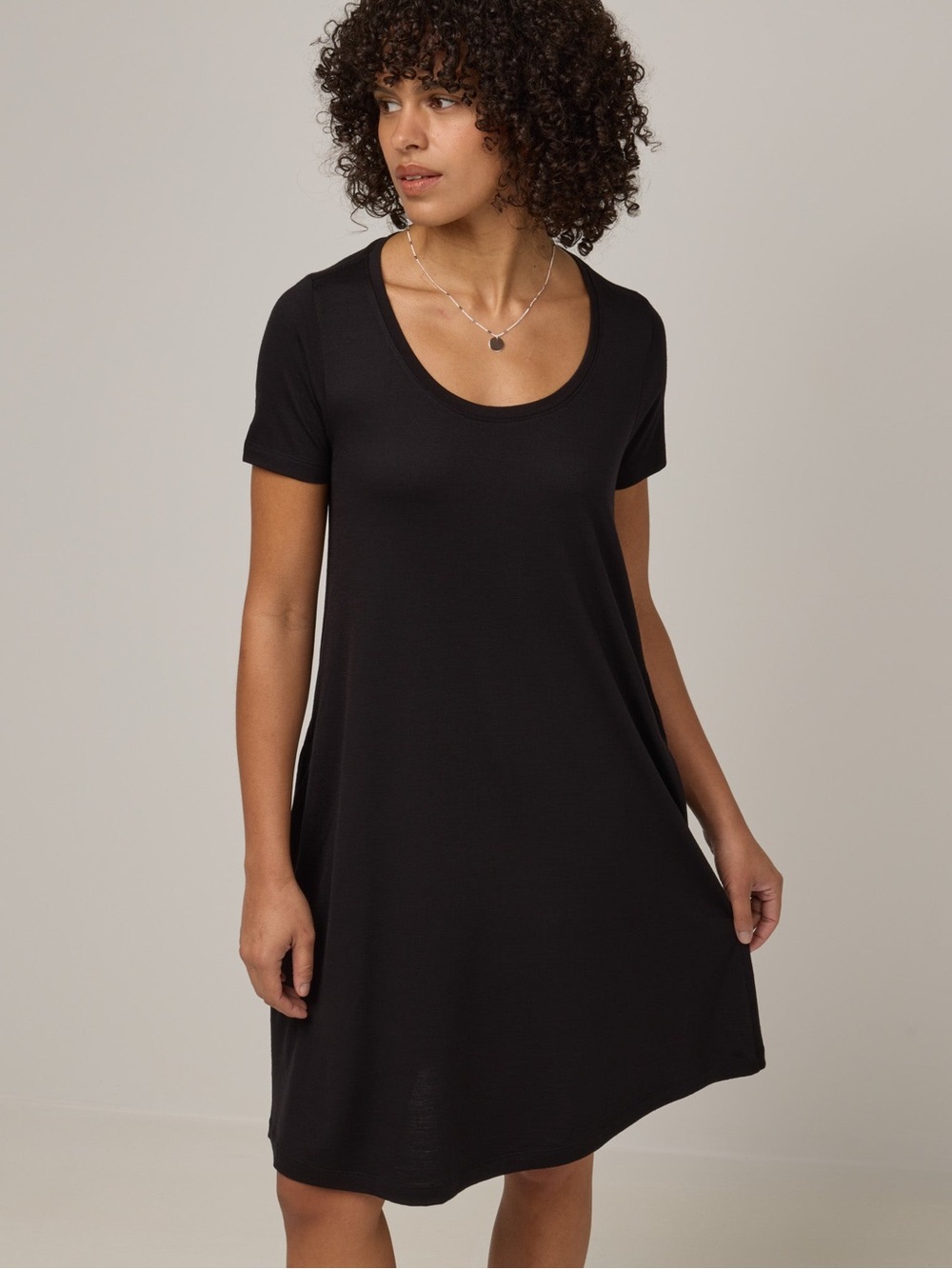 WOOL& Maggie Swing Dress in Black size 1X